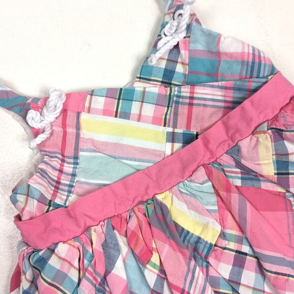 Janie and Jack Dress Girls Sz 18-24m Pink Plaid 2008 Little Beachcomber Sundress - Picture 2 of 5